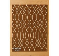 Moroccon Design Dark Goldwhite Wool Rug